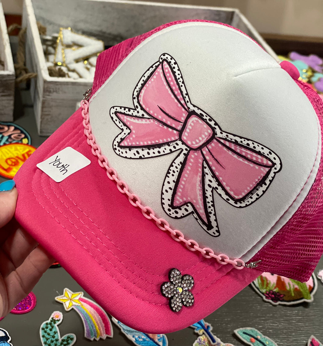 Youth Pink Bow Hat