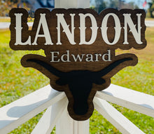 Load image into Gallery viewer, Bull Western Boys Layered Name Wall Sign Decor
