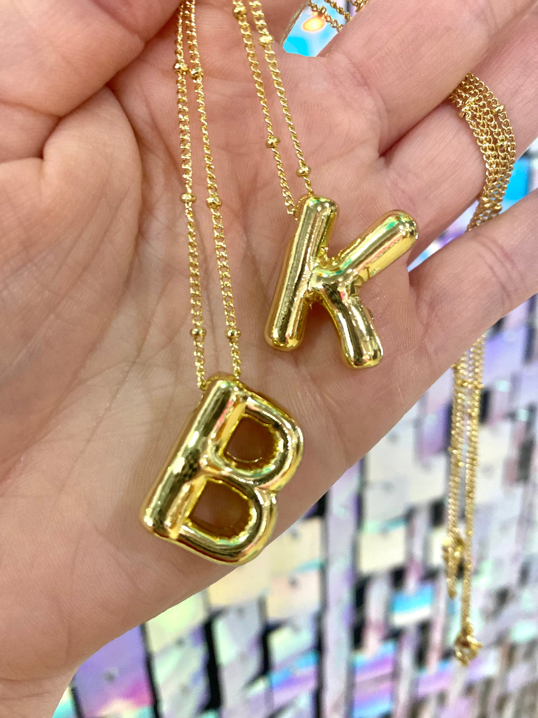 Bubble Initial Letter Necklace