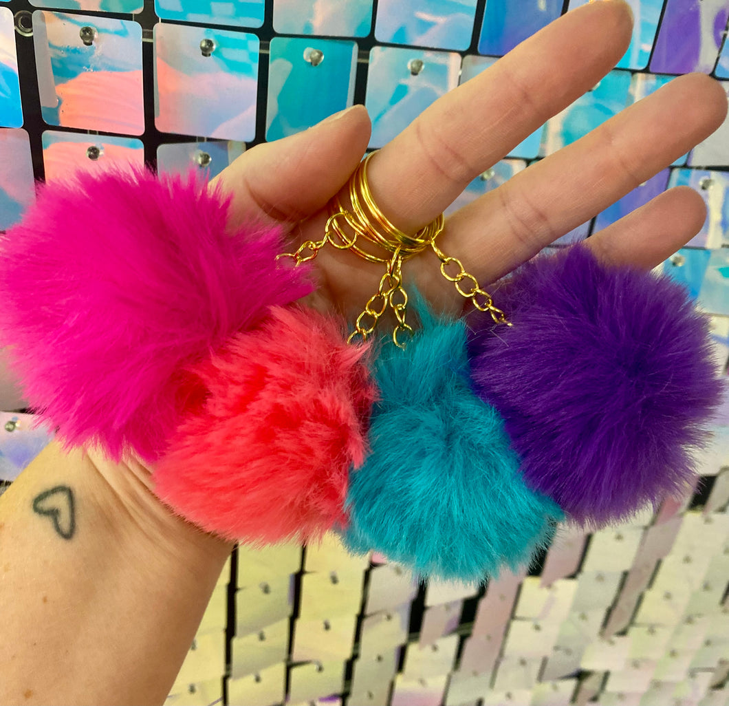 Furry Ball Keychains