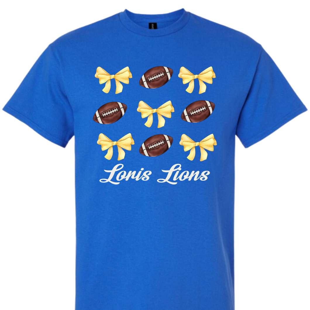 Loris Lions Football & Bows TShirt