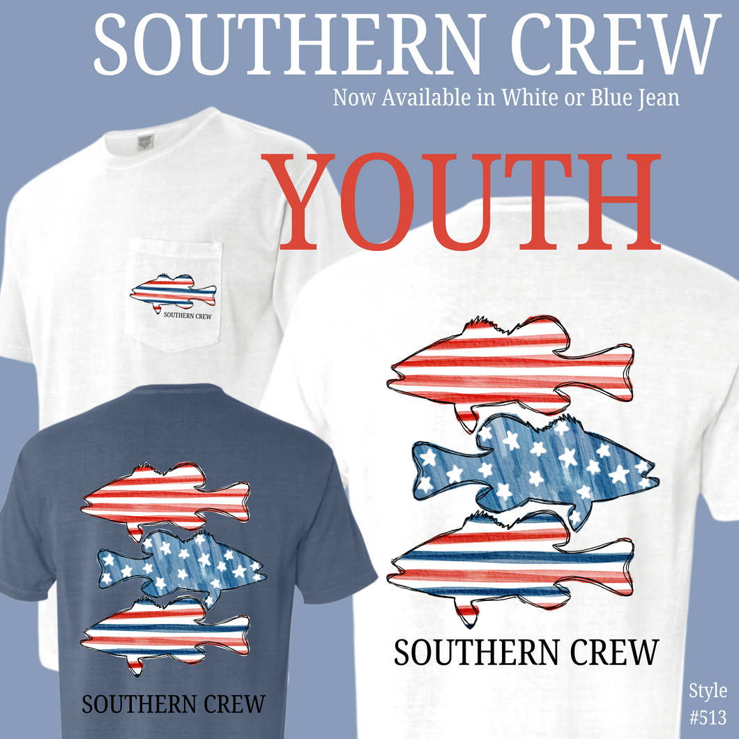 Southern Crew Patriotic Fish Youth Tee