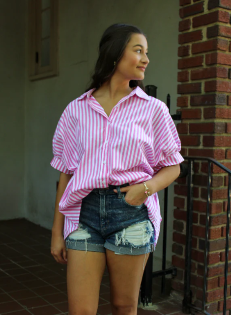 Pink Striped Blouse