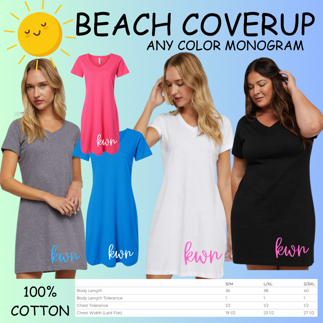 Cotton Beach Coverup with Monogram
