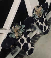 Load image into Gallery viewer, Cow Head Fabric Farmhouse Door Hanger
